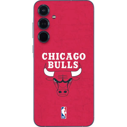 NBA Chicago Bulls Red Distressed Galaxy A55 5G Skin